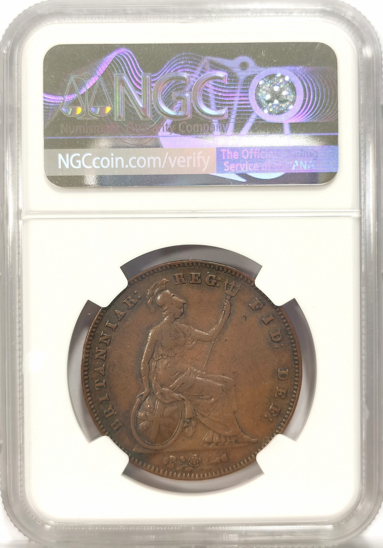博洋堂世界钱币拍卖第034期（全场包邮） NGC VF35BN 英国1854年小维早期便士大铜