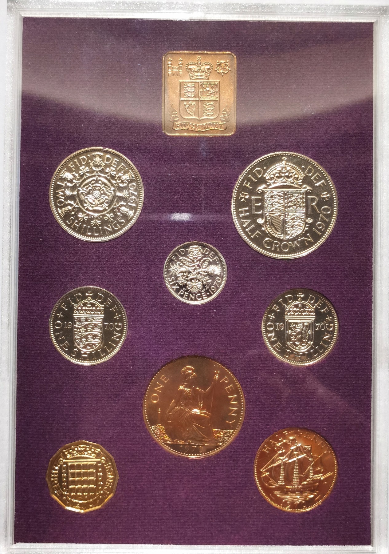 博洋堂世界钱币拍卖第034期（全场包邮） 1970年英国原盒原证套币，关门年份