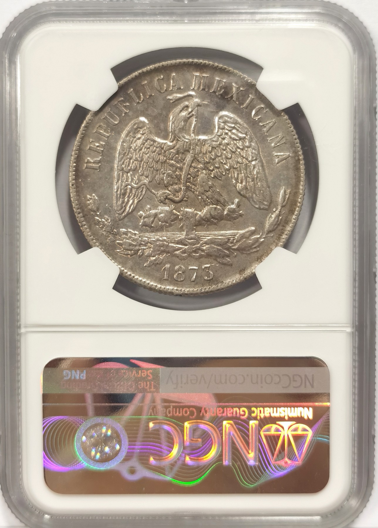 博洋堂世界钱币拍卖第034期（全场包邮） NGC AU58 墨西哥1873年GO S版天平鹰洋，深打