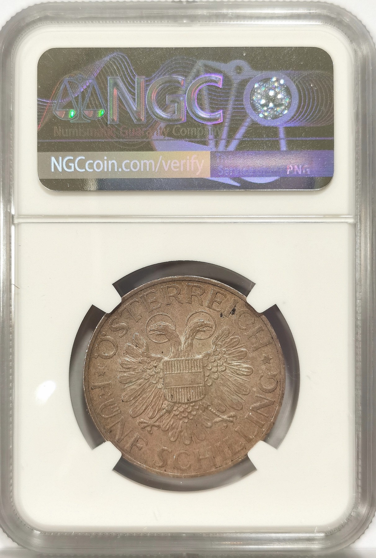 博洋堂世界钱币拍卖第034期（全场包邮） NGC MS63 奥地利1934年圣母子5先令银币
