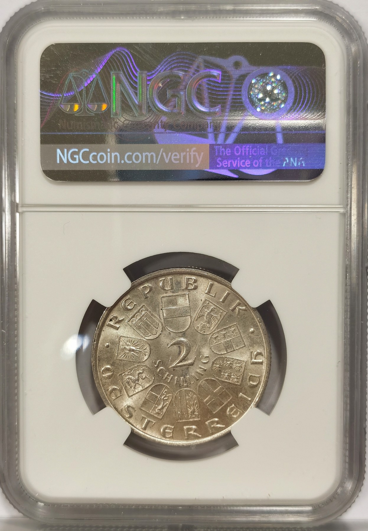 博洋堂世界钱币拍卖第034期（全场包邮） NGC MS62 奥地利1930年游吟诗人瓦尔特2先令银币