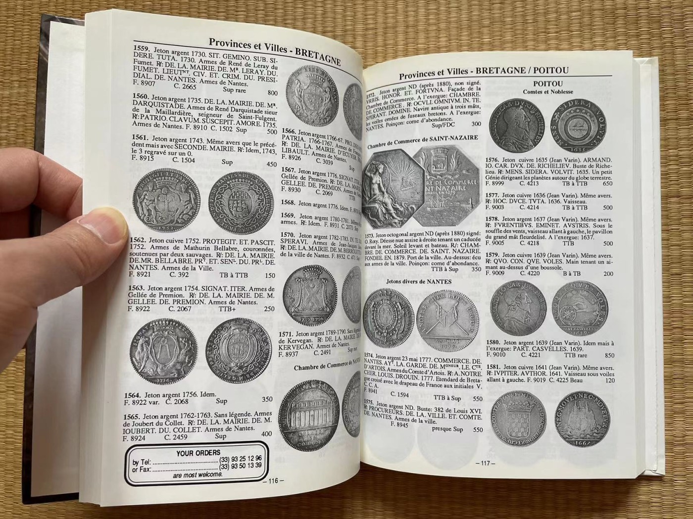博洋堂世界钱币拍卖第034期（全场包邮） 法国JETONS代币目录，全新，348页，收录了3892个品种，最权威的法国代币目录