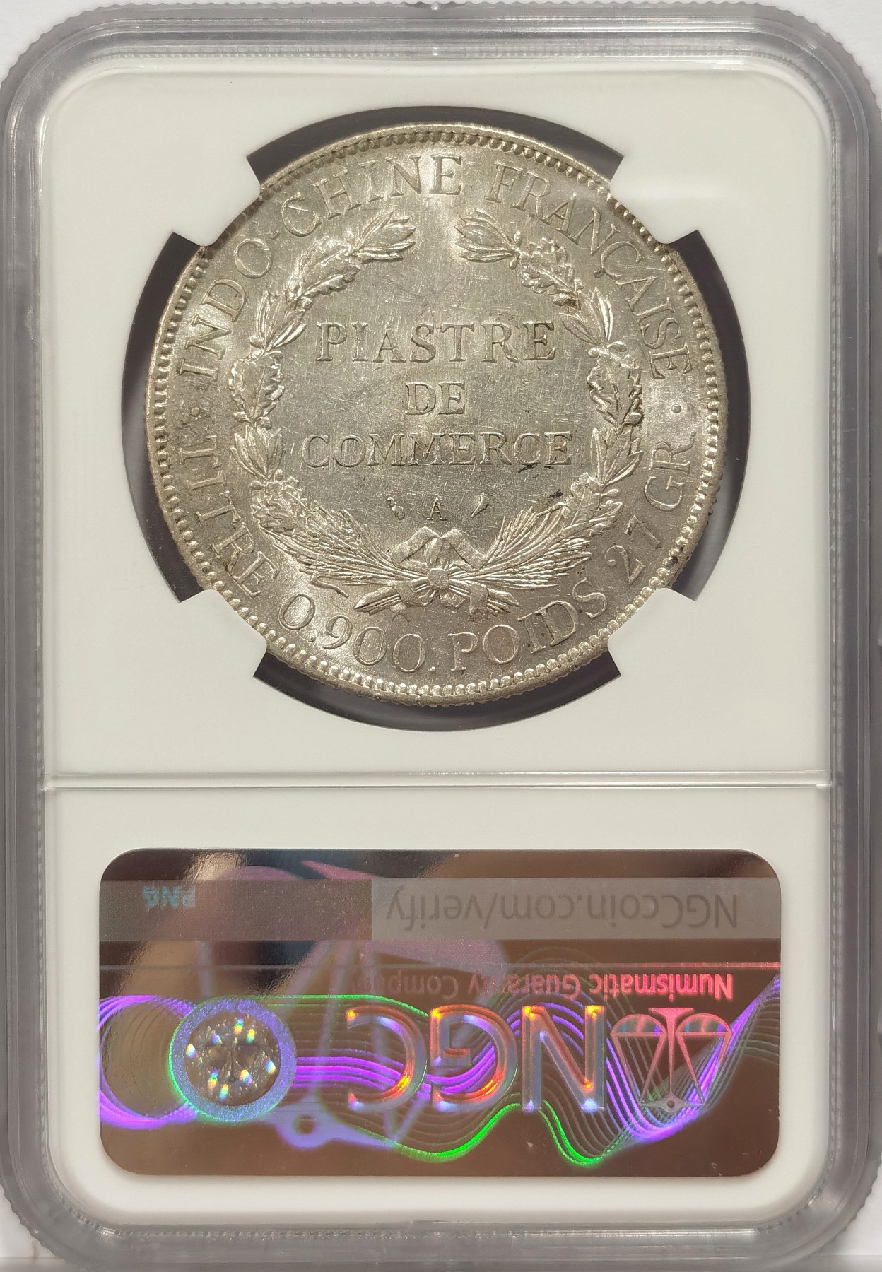 博洋堂世界钱币拍卖第034期（全场包邮） NGC AU 法属印支坐洋1927年A版