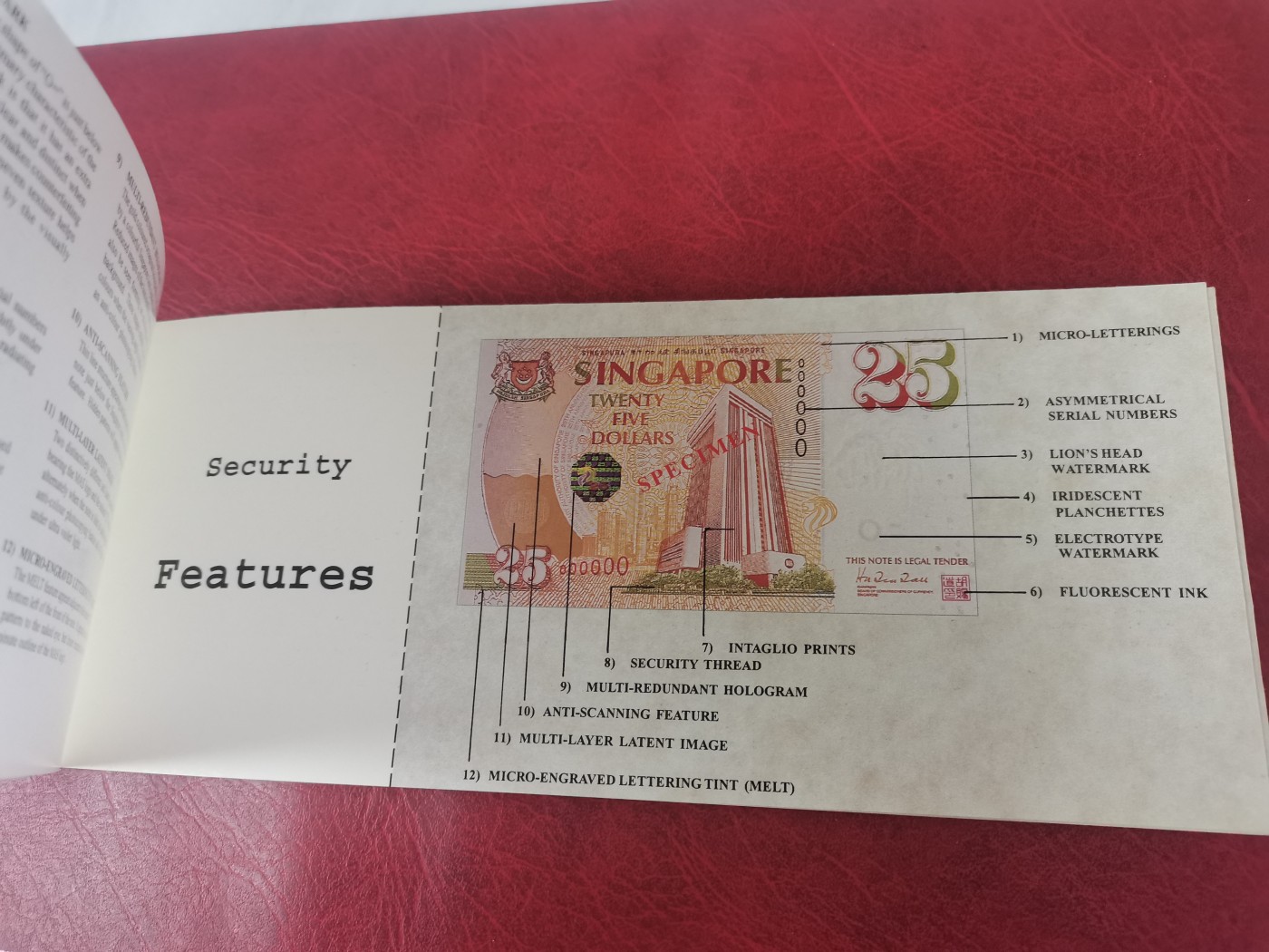 1996年新加坡纪念钞25（金管局25周年）原装册 全新UNC 全程无47