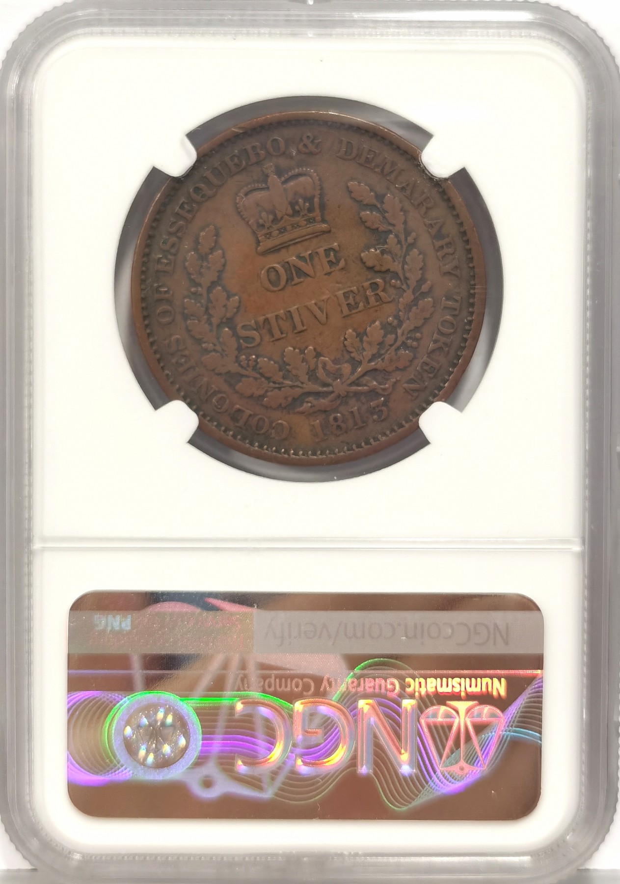 博洋堂世界钱币拍卖第034期（全场包邮） NGC VF35BN 英国1813年乔三Stiver大铜