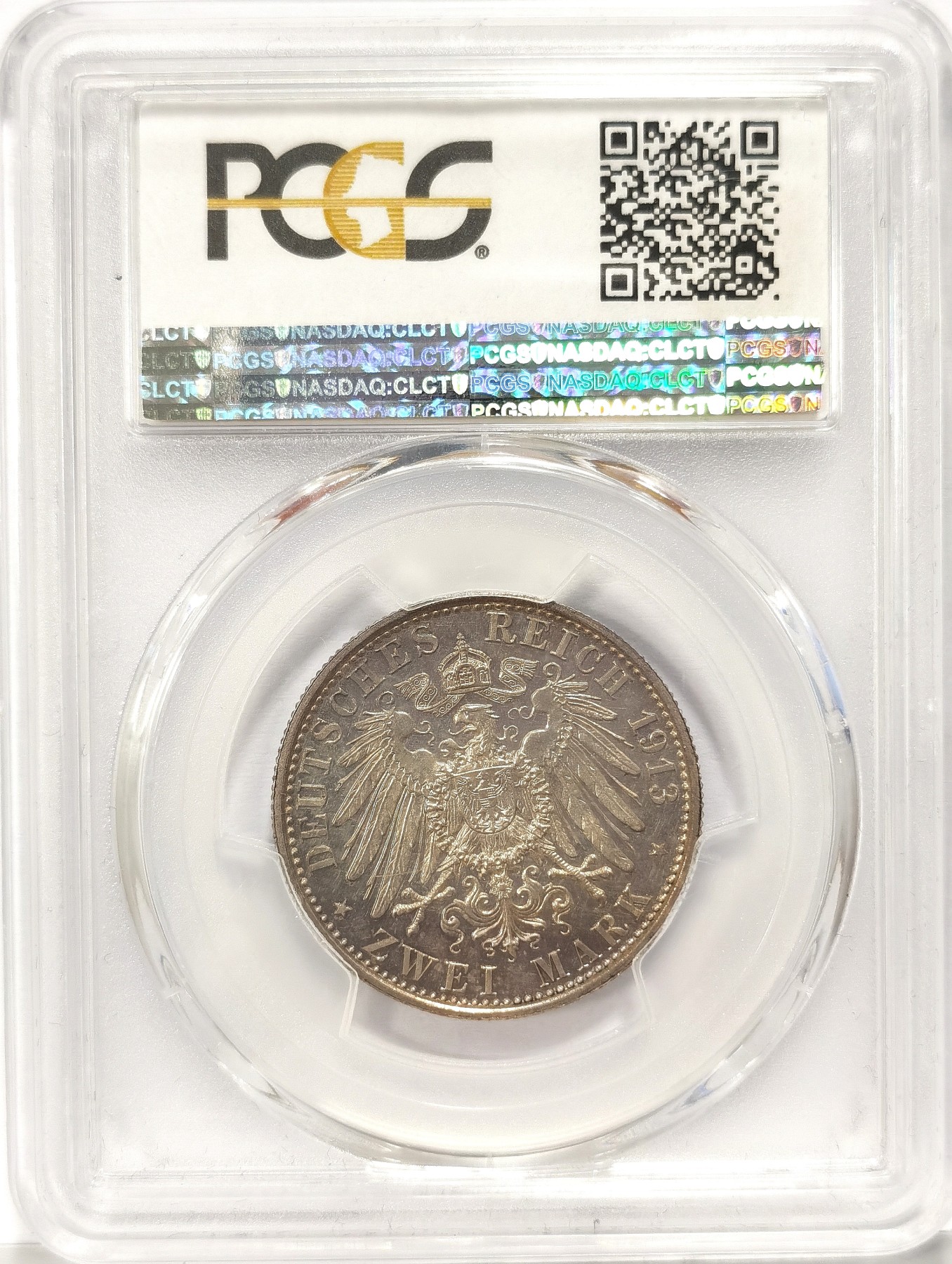 博洋堂世界钱币拍卖第034期（全场包邮） PCGS PR63 德国1913年威廉二世戎装精制2马克，打制深峻镜面感强烈