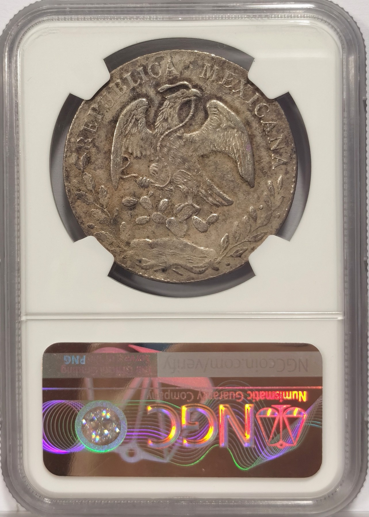 博洋堂世界钱币拍卖第034期（全场包邮） NGC XF 墨西哥1871年HO PR版花边鹰洋，少见五级鹰，该版存世以 F-VF 为主，常见带有戳记，而更好品相的则属罕见了