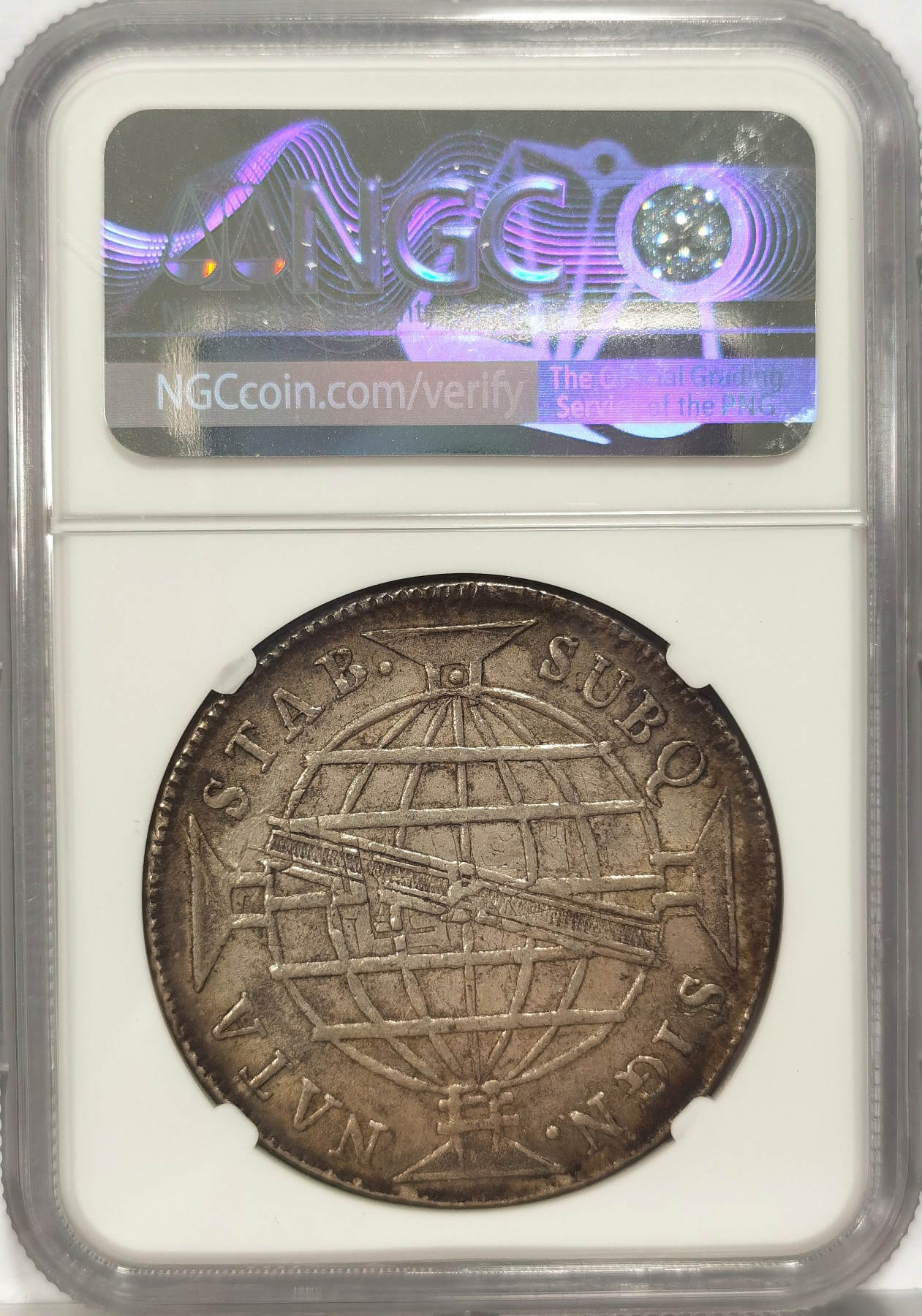 博洋堂世界钱币拍卖第034期（全场包邮） NGC AU55 巴西1813年R版960R银币，真正200年原味包浆