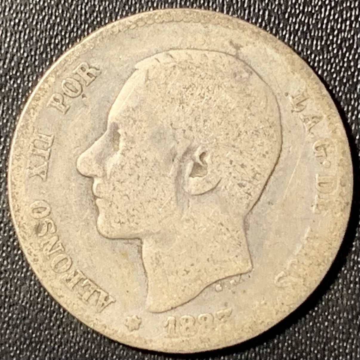 紫瑗钱币——第326期拍卖 西班牙 1883年 阿方索十二世 1比塞塔 5克 0.835银