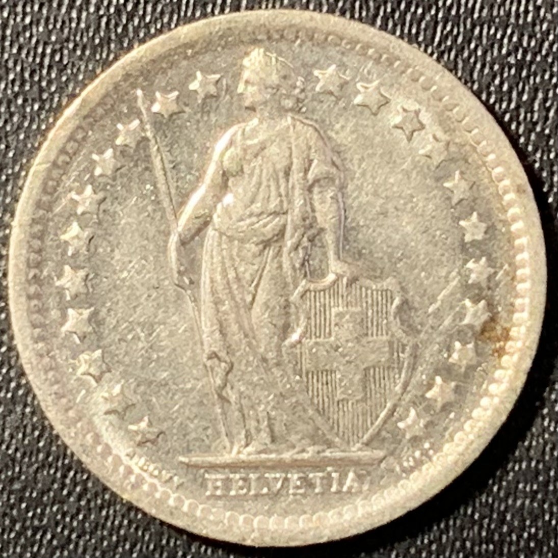 紫瑗钱币——第307期拍卖 瑞士 1965年 赫尔维蒂亚 1/2法郎 2.5克 0.835银 UNC