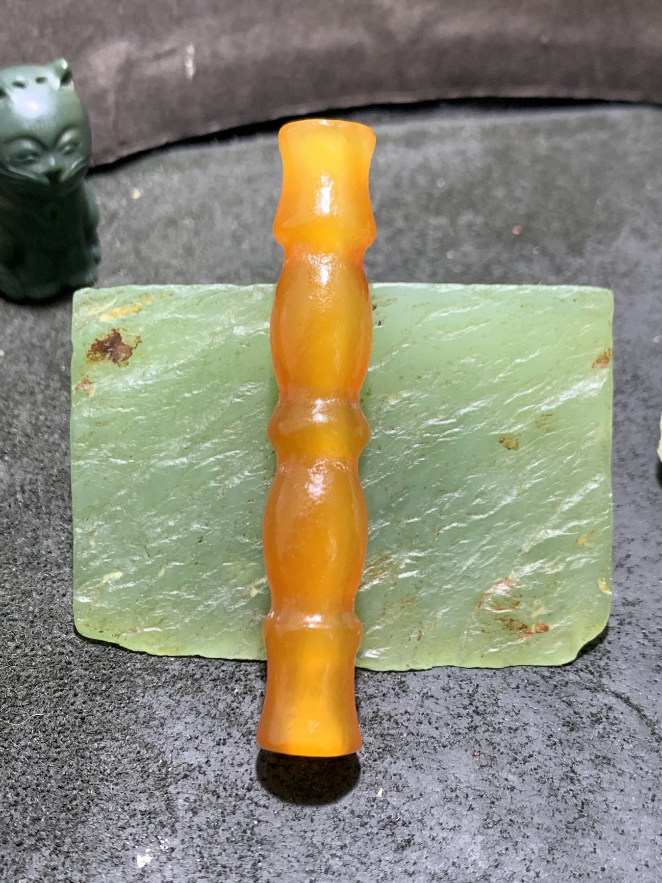 精美风化纹高玉化竹节大桶珠一颗