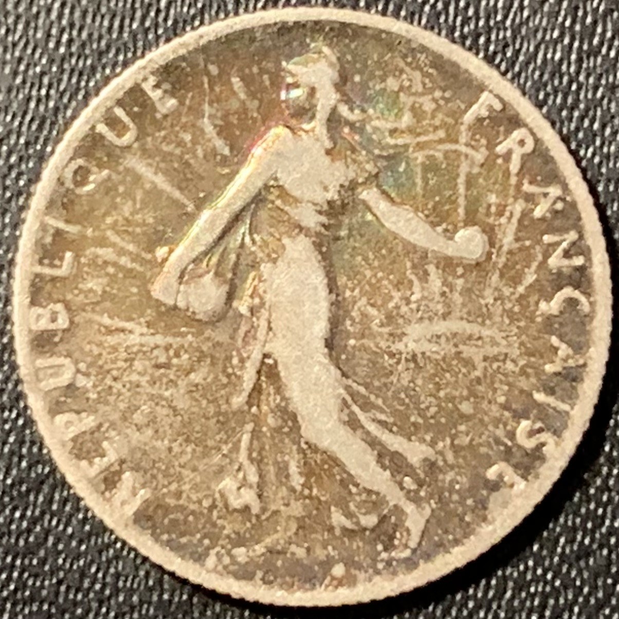 紫瑗钱币——第288期拍卖 法国 1906年 播种女神 50分 2.5克 0.835银