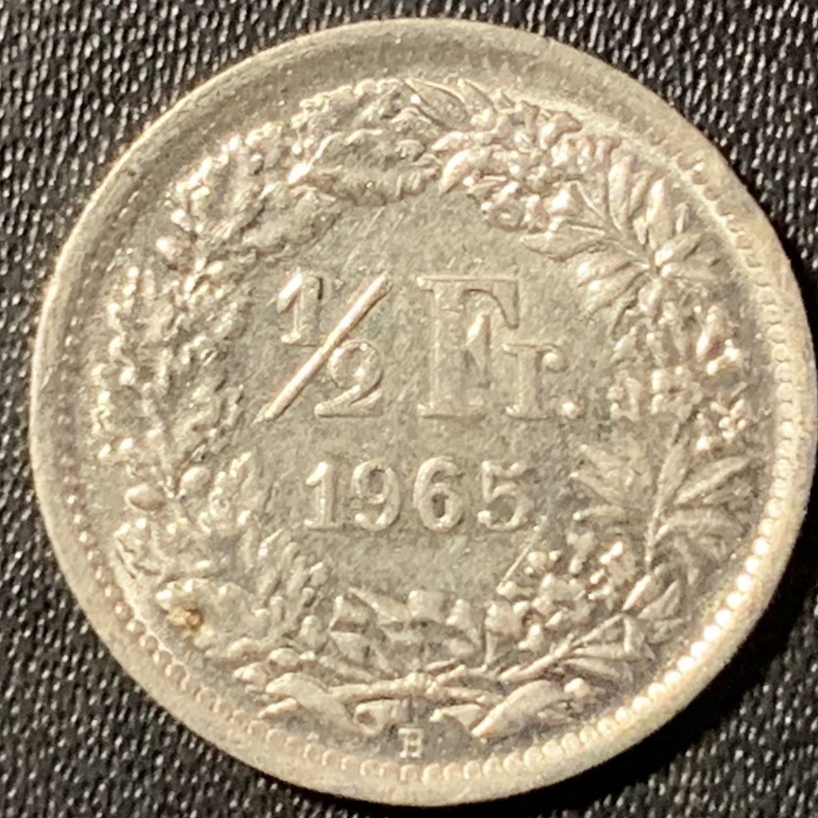 紫瑗钱币——第307期拍卖 瑞士 1965年 赫尔维蒂亚 1/2法郎 2.5克 0.835银 UNC