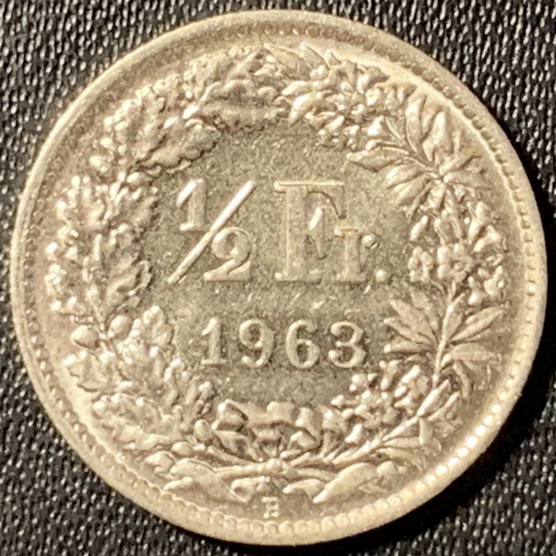 紫瑗钱币——第307期拍卖 瑞士 1963年 赫尔维蒂亚 1/2法郎 2.5克 0.835银 UNC