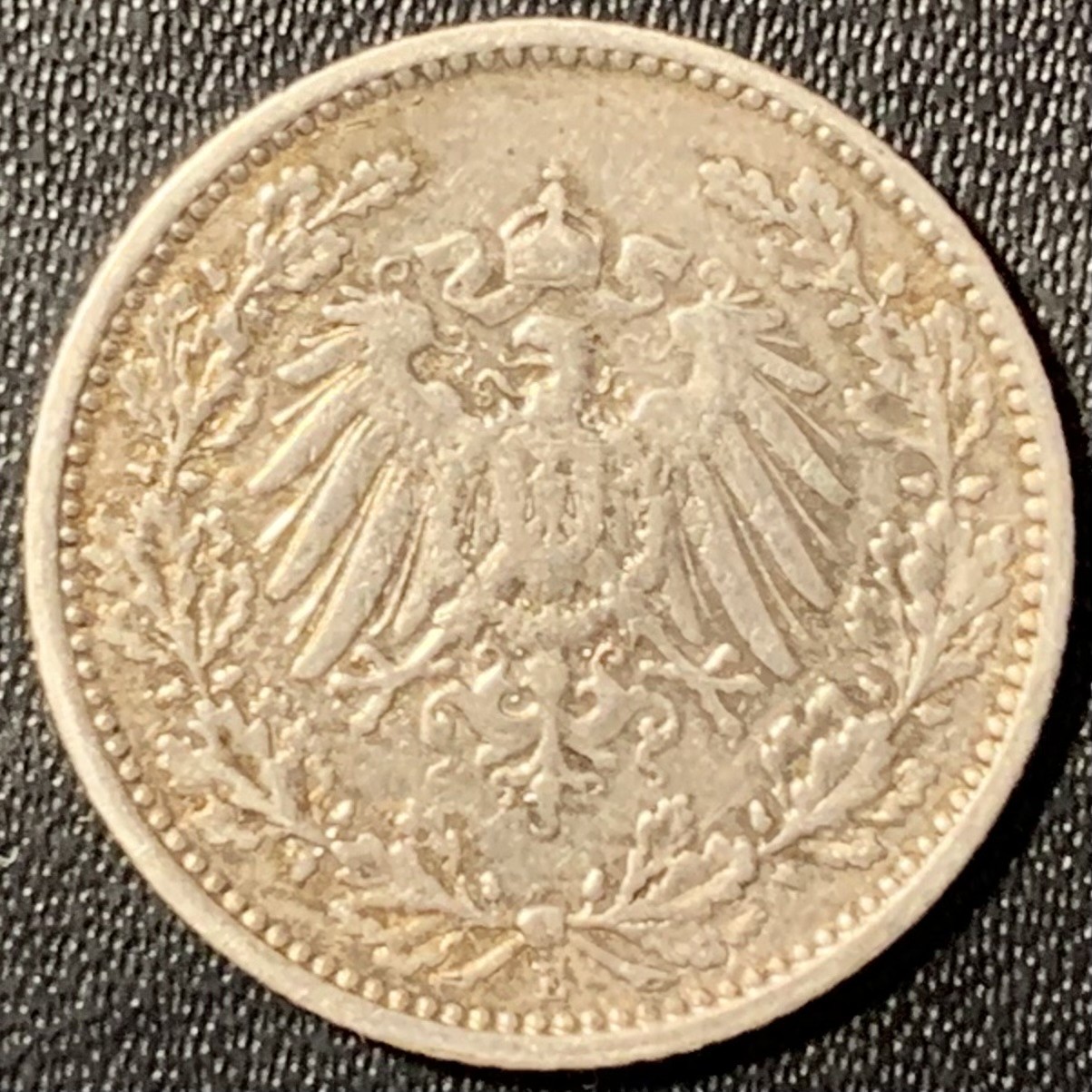 紫瑗钱币——第307期拍卖 德国 1906年 E版 第二帝国 1/2马克 银币 2.77克 0.9银