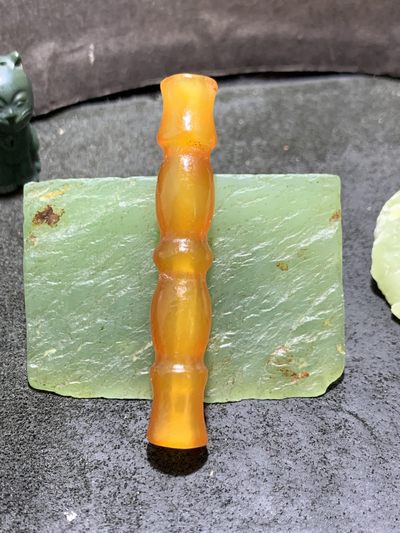 精美风化纹高玉化竹节大桶珠一颗 - 精美风化纹高玉化竹节大桶珠一颗