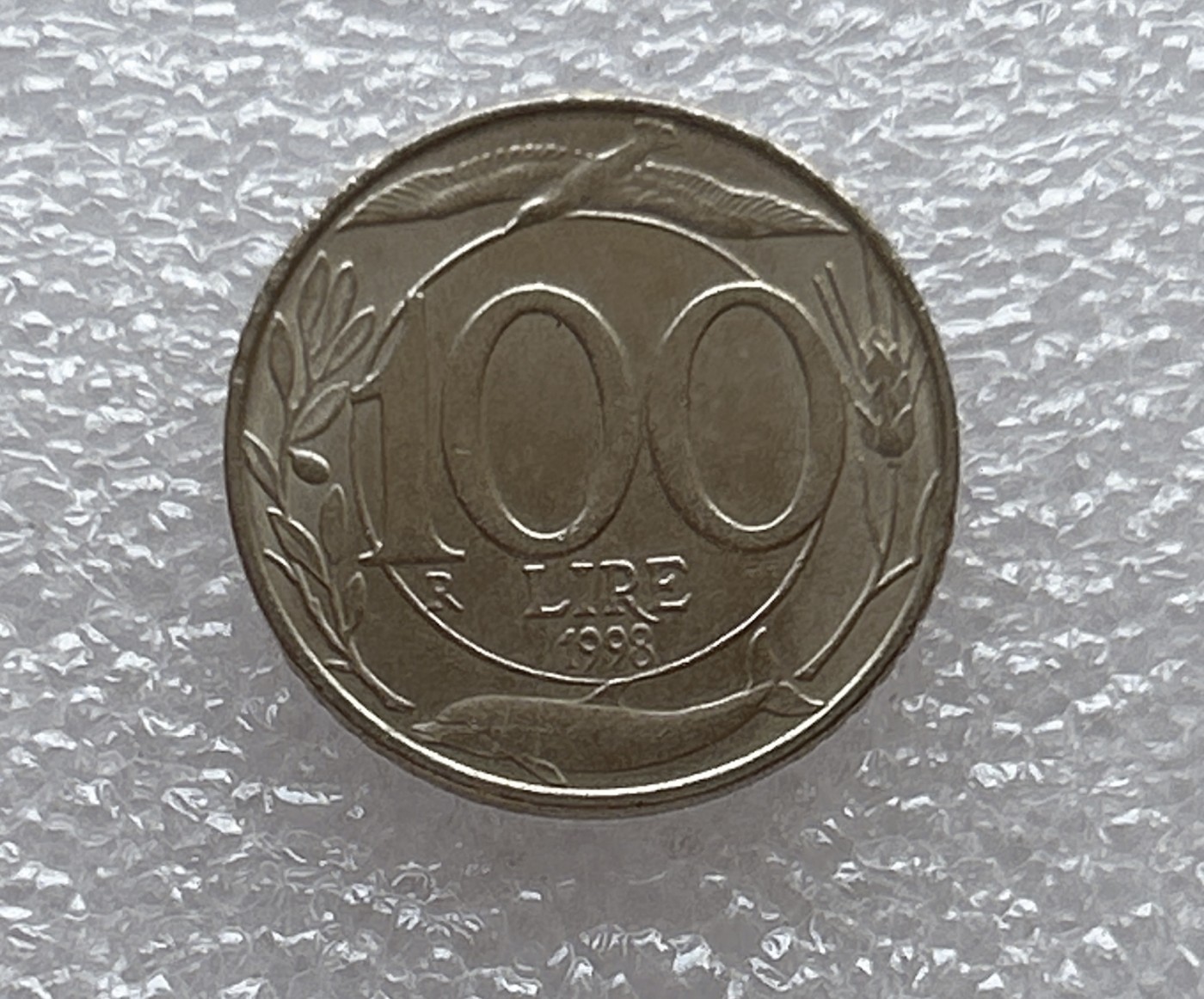 全场一元起拍 世界钱币散币场 第6期 1998年意大利100里拉 国鸟大白鲨