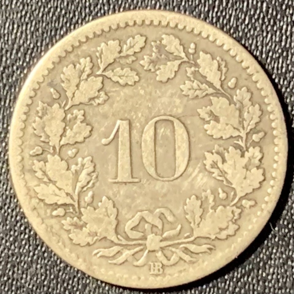 紫瑗钱币——第288期拍卖 瑞士 1850年 赫尔维蒂亚 10分 铜币