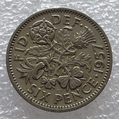 全场一元起拍 世界钱币散币场 第6期 - 英国1957年6便士