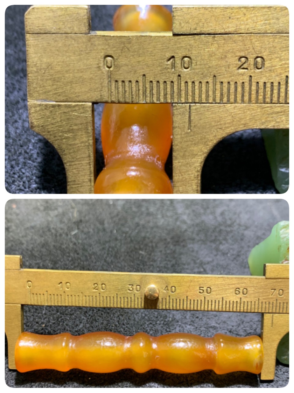 精美风化纹高玉化竹节大桶珠一颗