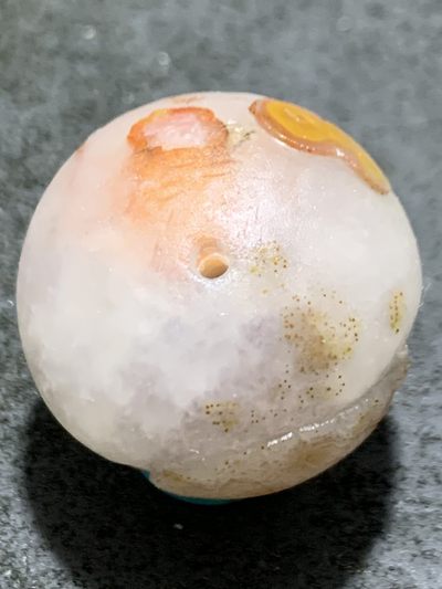 精美满冰飘亚光糖心料战国红玛瑙手工俏色巧雕金钱龟珠一颗！ 精美满冰飘亚光糖心料战国红玛瑙手工俏色巧雕金钱龟珠一颗！