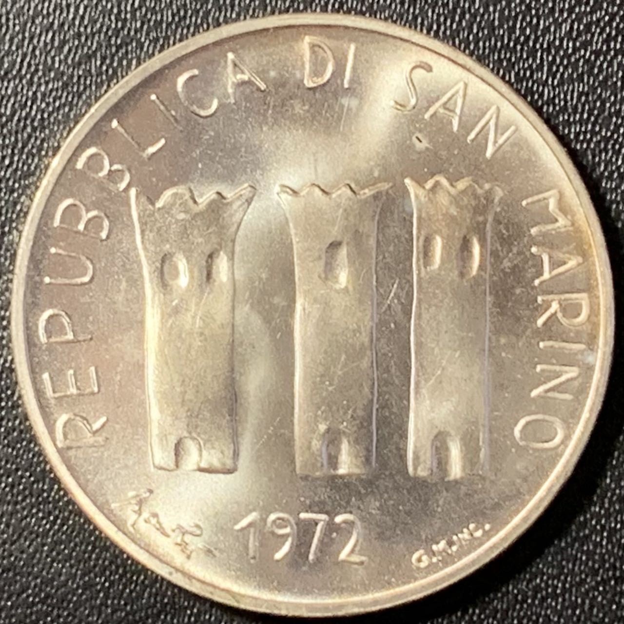 紫瑗钱币——第288期拍卖 圣马力诺 1972年 母亲与儿童 500里拉 11克 0.835银 UNC