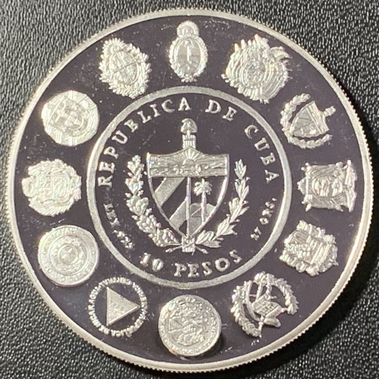 紫瑗钱币——第288期拍卖 古巴 1997年 伊比利亚-美洲系列 伦巴舞者 10比索 27克 0.925银 精制