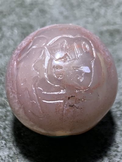 精美冰飘紫罗兰战国红玛瑙手工雕刻禅字珠一颗！ - 精美冰飘紫罗兰战国红玛瑙手工雕刻禅字珠一颗！