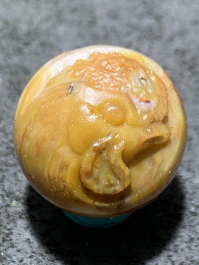 精美亚光战国红玛瑙手工俏色巧雕昴日星官珠一个， - 精美亚光战国红玛瑙手工俏色巧雕昴日星官珠一个，