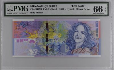 收藏联盟Quantum Auction 第274期拍卖 爱神维纳斯的故乡-塞浦路斯 - KBA-NotaSys (CHE)2011年测试钞 PMG66 满版印刷 精品测试钞