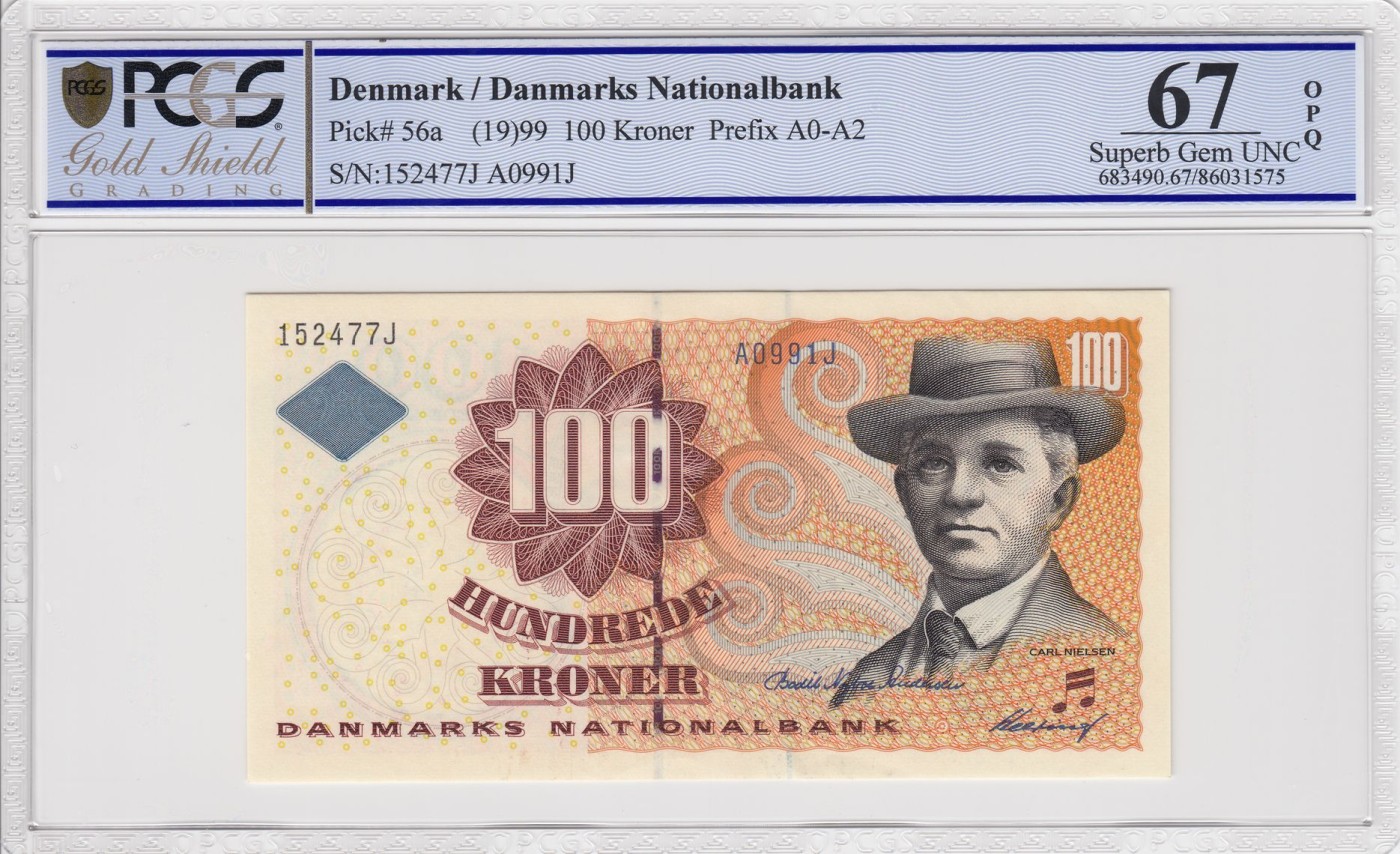 收藏联盟Quantum Auction 第274期拍卖 爱神维纳斯的故乡-塞浦路斯 丹麦1999年100克朗 PCGS67 A0冠初版首年份