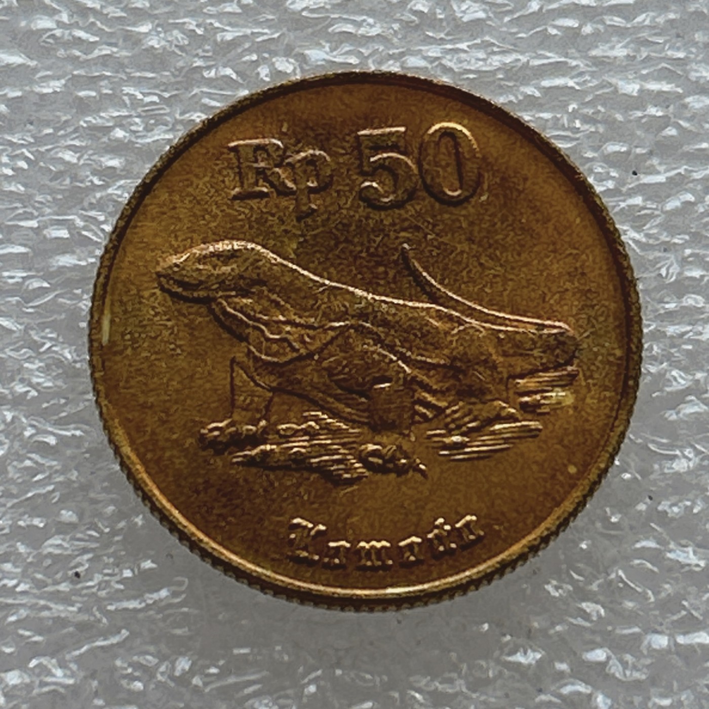 全场一元起拍 世界钱币散币场 第七期 印度尼西亚1996年50卢比 动物巨蜥