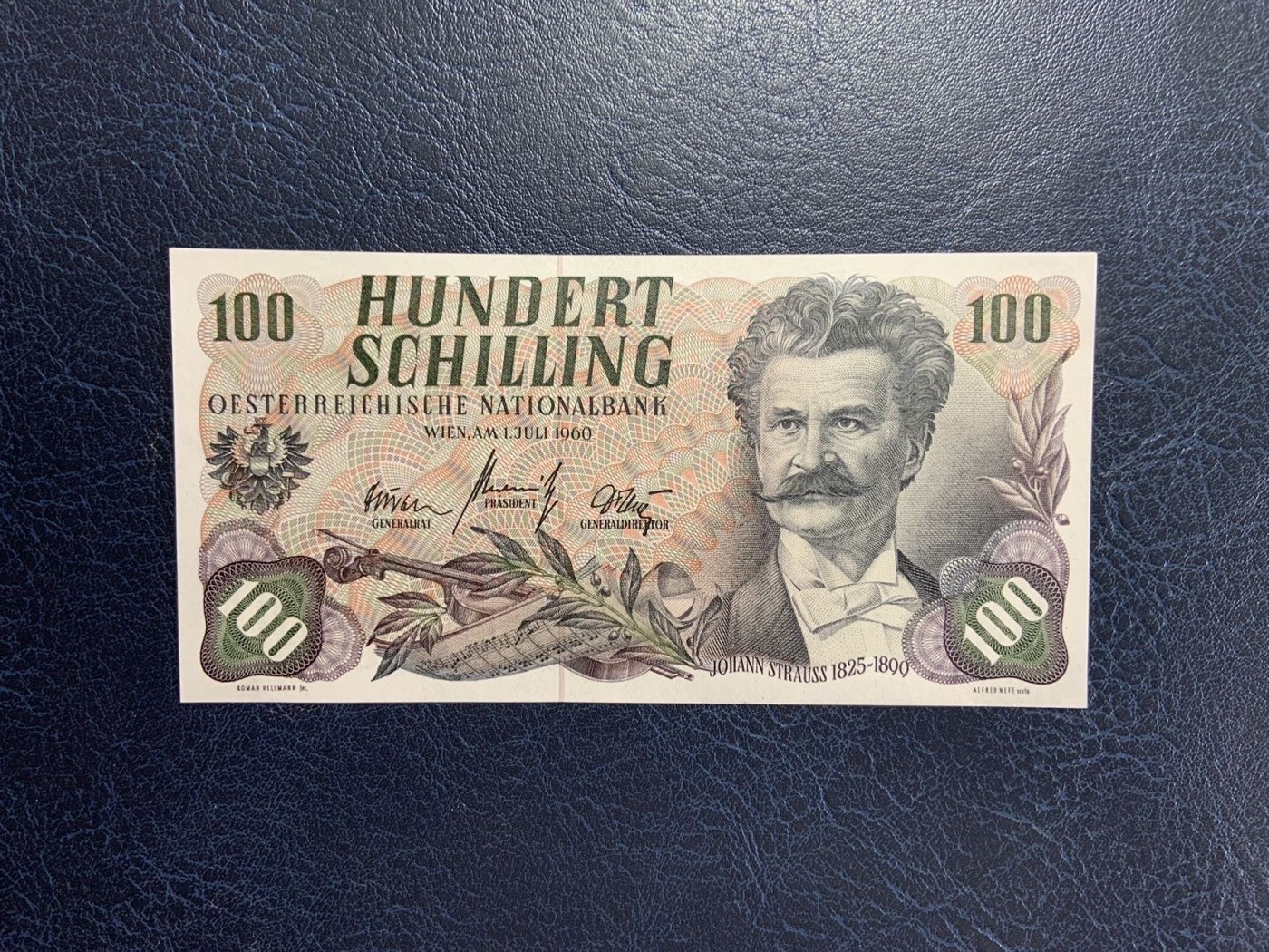 收藏联盟Quantum Auction 第275期拍卖  奥地利1960年100先令 品相UNC 细节如图 施特劳斯 美泉宫
