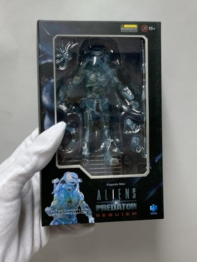 零元拍：Hiya海雅迷你系列 1/18异形大战铁血战士 半透明独狼铁血可动手办模型，全新无拆。  - 零元拍：Hiya海雅迷你系列 1/18异形大战铁血战士 半透明独狼铁血可动手办模型，全新无拆。 
