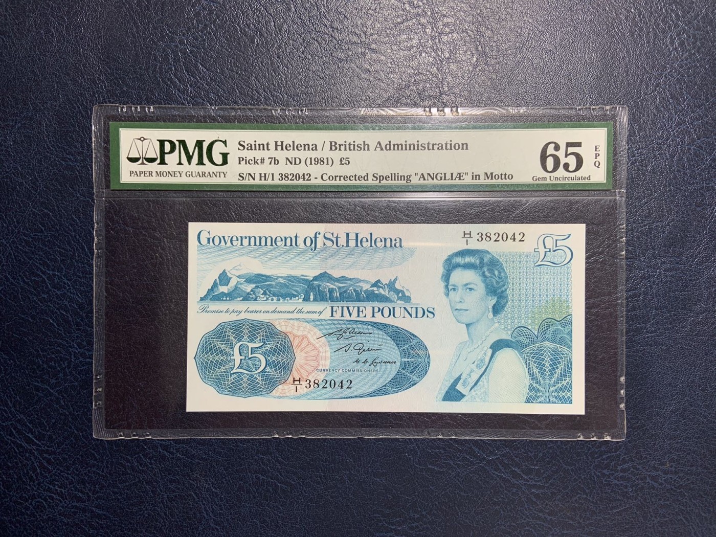 收藏联盟Quantum Auction 第274期拍卖 爱神维纳斯的故乡-塞浦路斯 圣赫勒拿岛1981年5镑 PMG65 