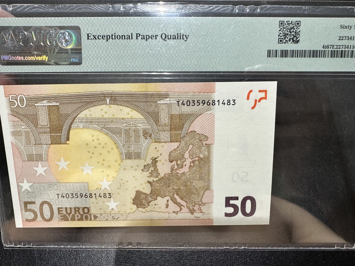 《外钞收藏家》第二百八十四期（连拍第一场） 2002年一签50欧元 PMG67 爱尔兰版