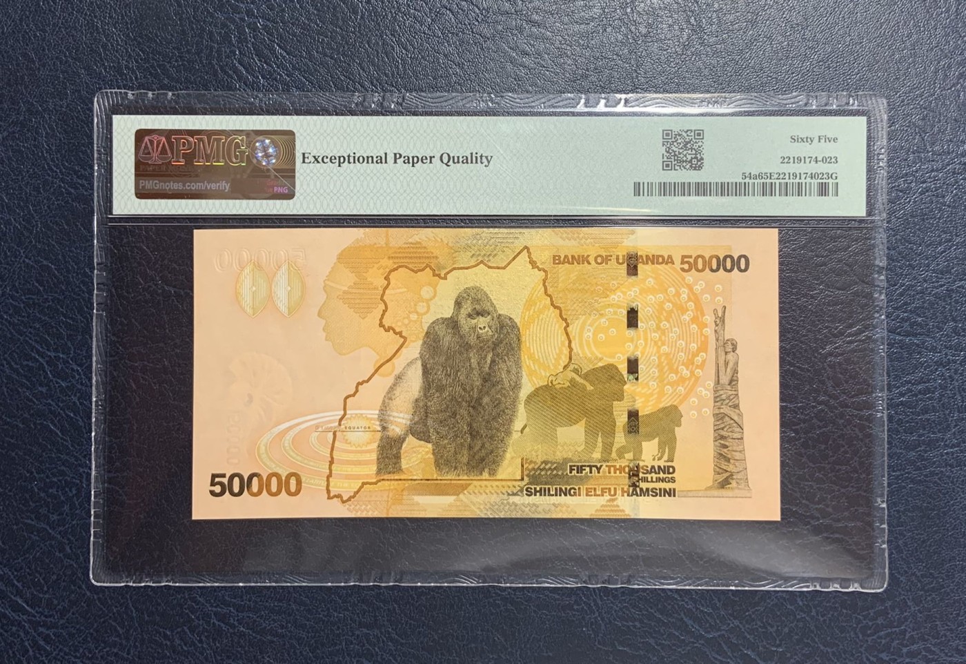 收藏联盟Quantum Auction 第274期拍卖 爱神维纳斯的故乡-塞浦路斯 乌干达2010年50000先令 PMG65 号码无4 首发年份大猩猩 获奖作品
