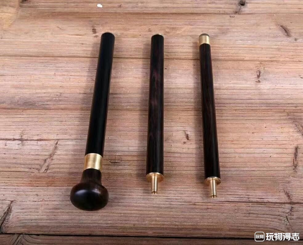 紫光檀可拆卸文明棍一支（两款任选一种）