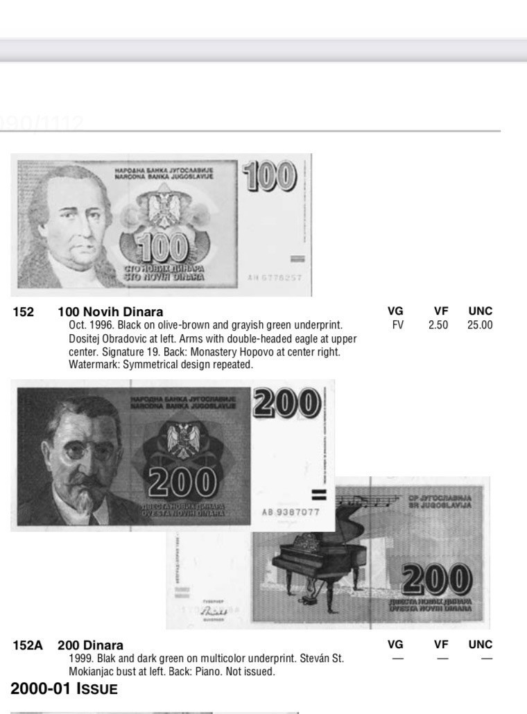 收藏联盟Quantum Auction 第274期拍卖 爱神维纳斯的故乡-塞浦路斯 南斯拉夫1999年200新第纳尔 品相全新UNC 未发行 十分稀少