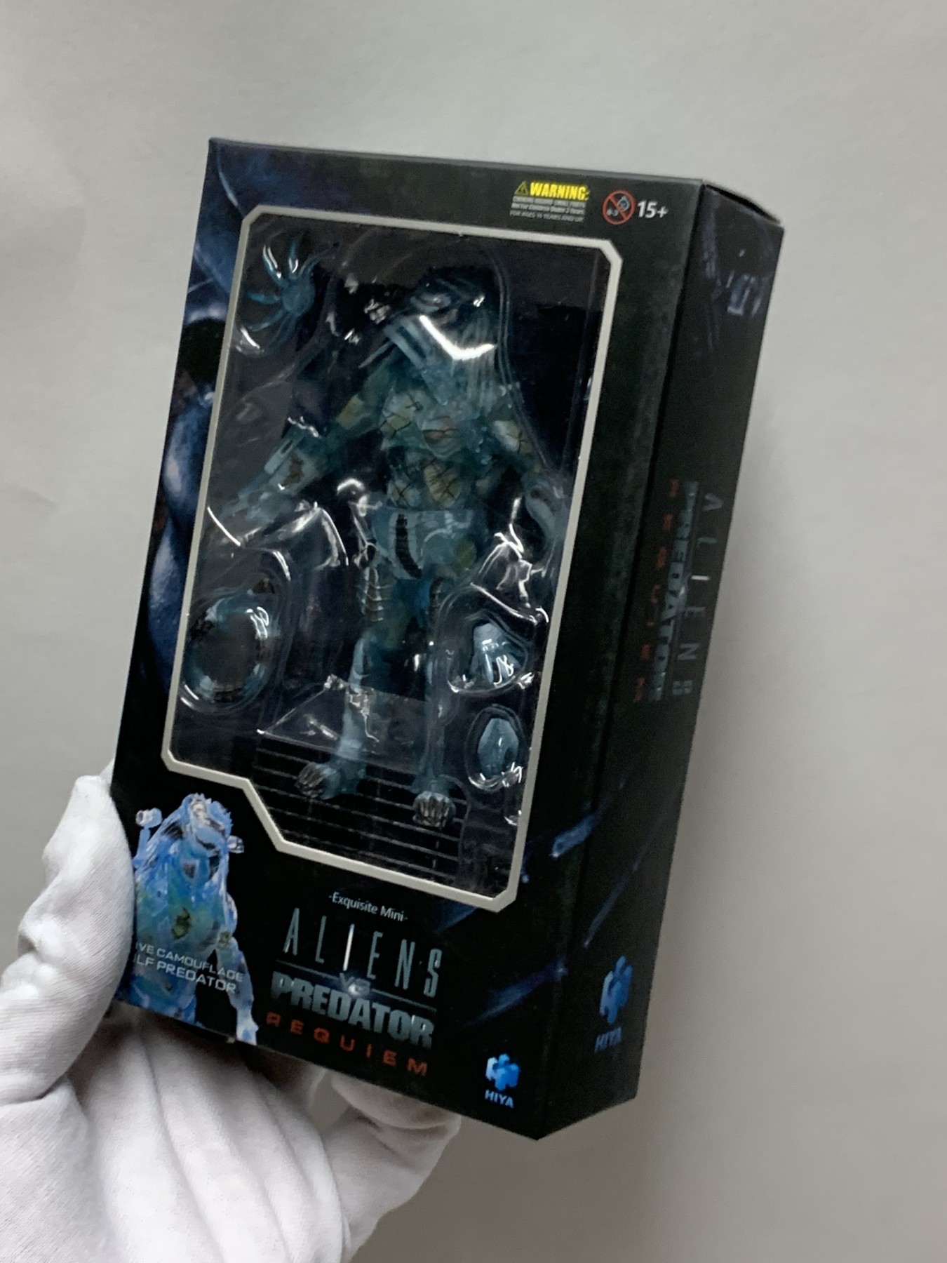 零元拍：Hiya海雅迷你系列 1/18异形大战铁血战士 半透明独狼铁血可动手办模型，全新无拆。 