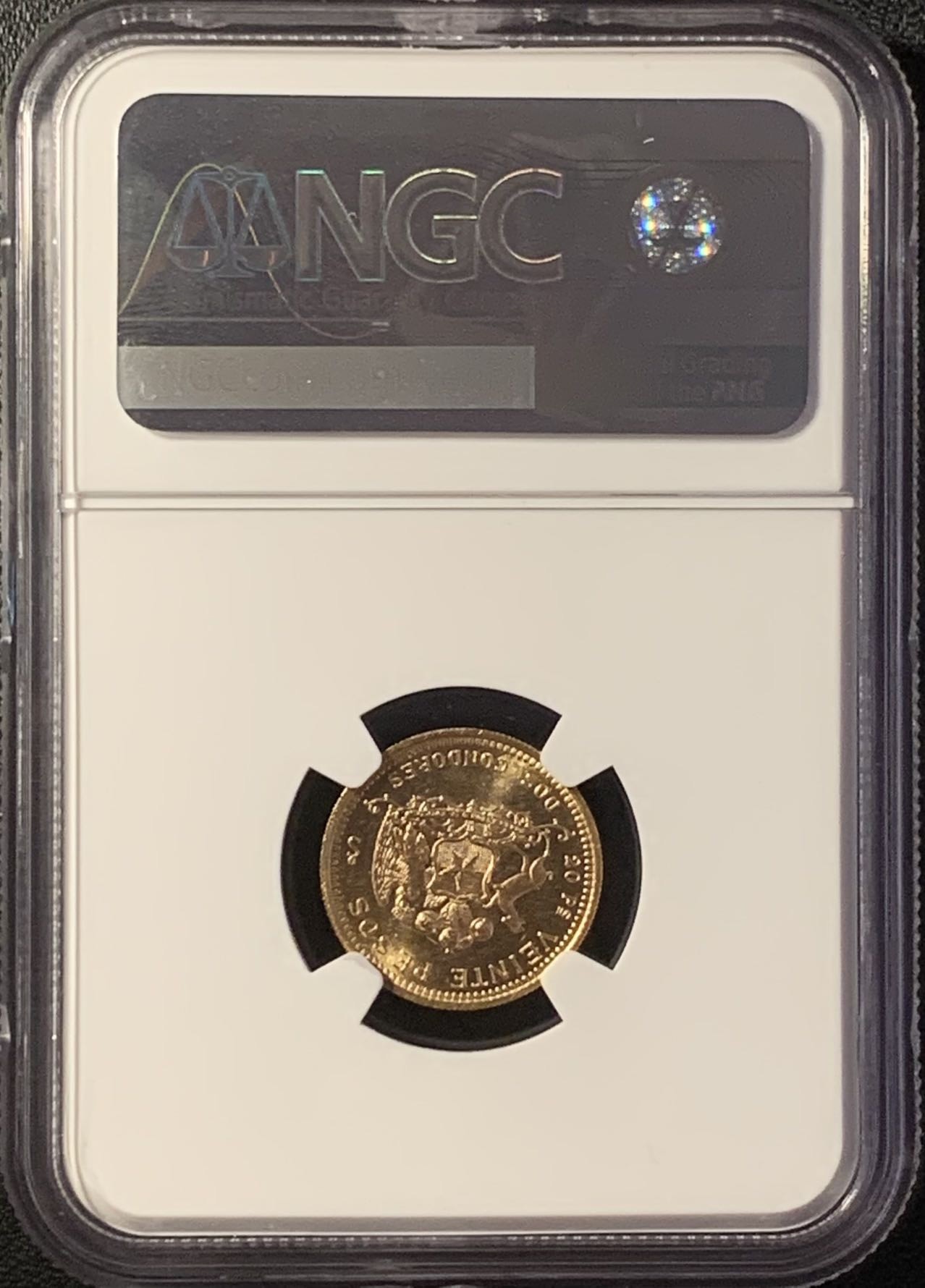 紫瑗钱币——第288期拍卖 智利 1976年 女神 20比索 金币 NGC UNC Detail