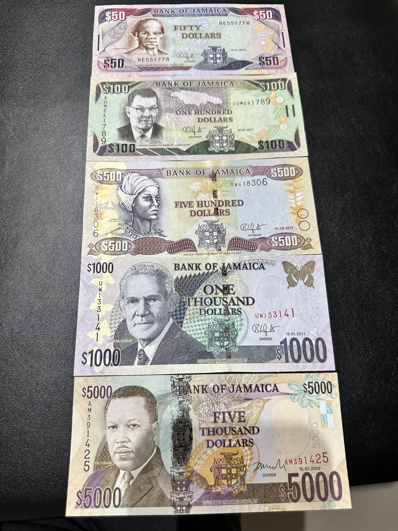 《外钞收藏家》第二百八十四期（连拍第一场） 牙买加5枚一套  全新