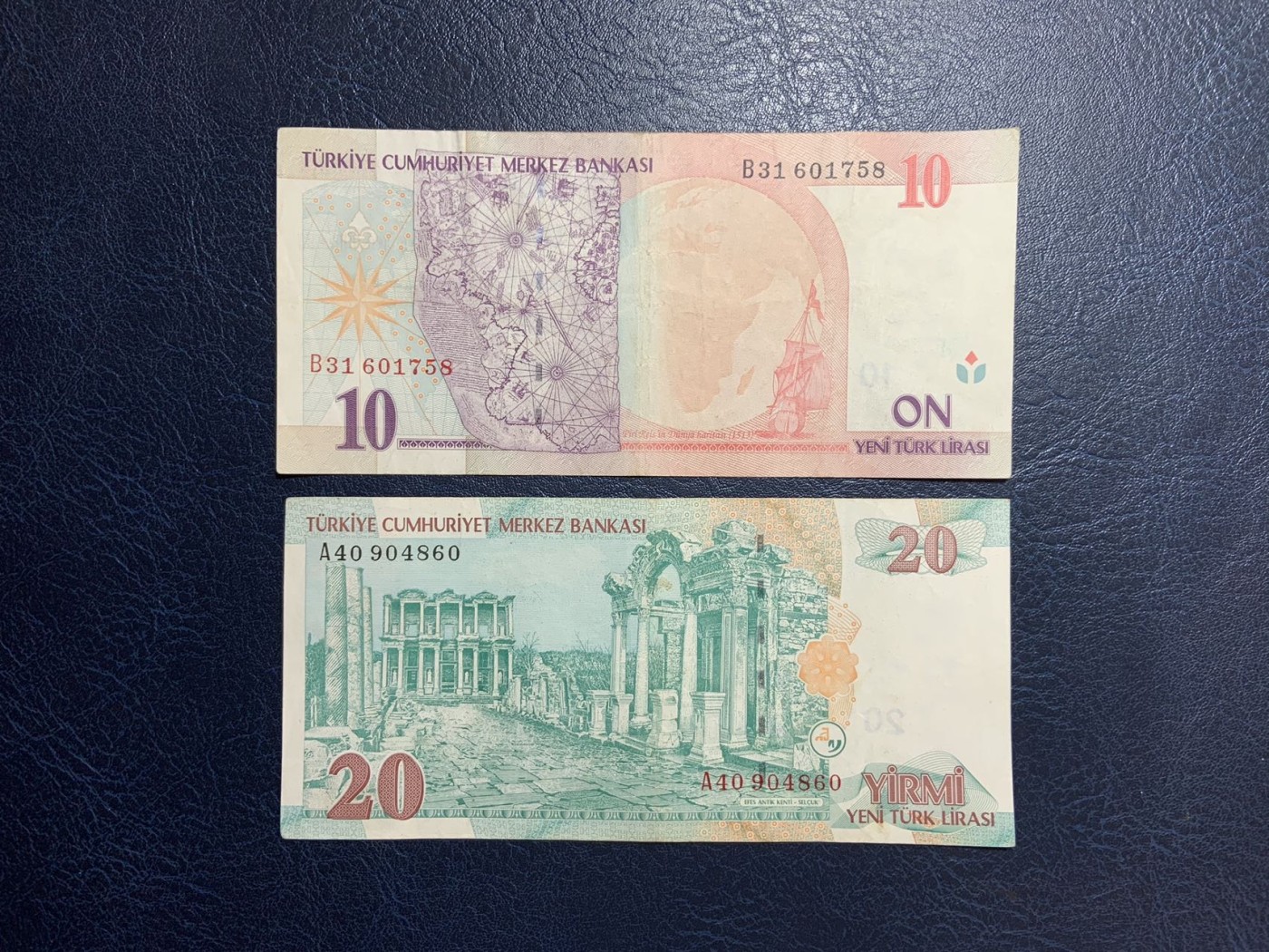收藏联盟Quantum Auction 第274期拍卖 爱神维纳斯的故乡-塞浦路斯 土耳其2005版10和20里拉 品相如图 圣经古城 世界文化遗产 以弗所
