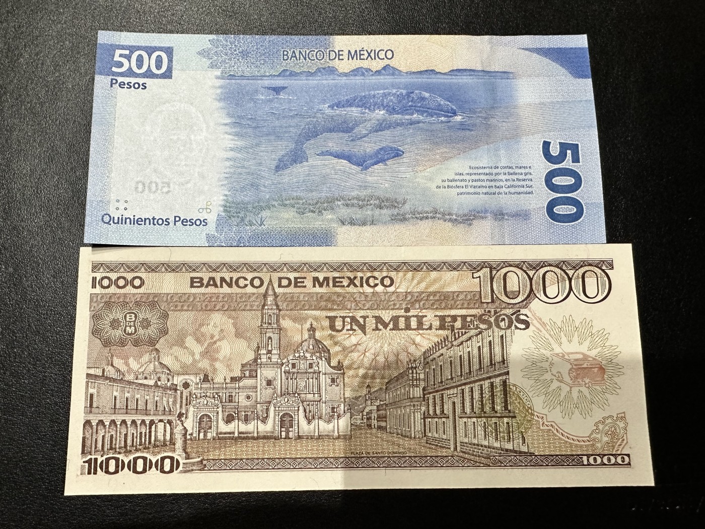 《外钞收藏家》第二百八十四期（连拍第一场）  2017年墨西哥500比索+1985年1000比索 全新