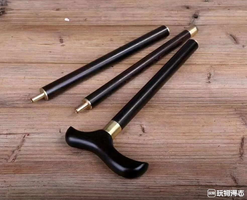 紫光檀可拆卸文明棍一支（两款任选一种）
