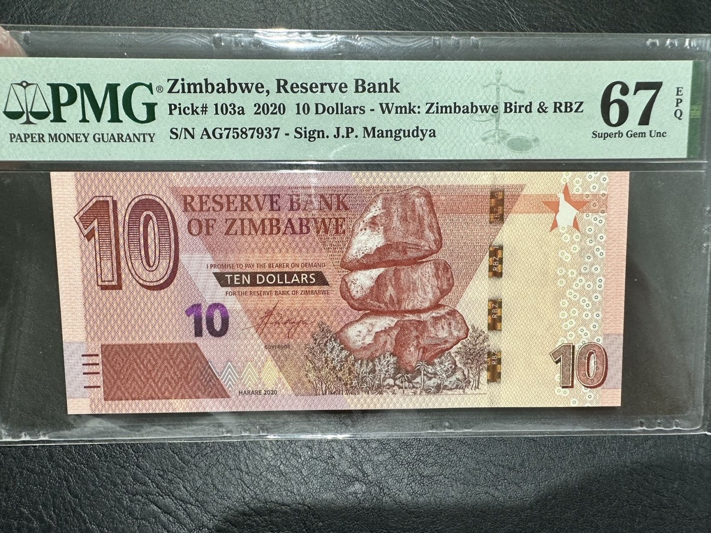 《外钞收藏家》第二百八十四期（连拍第一场） 2020年津巴布韦10 PMG66