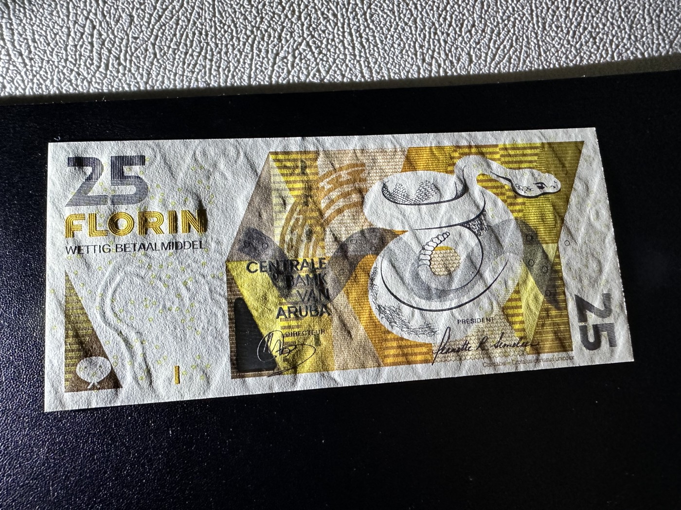 《外钞收藏家》第二百八十四期（连拍第一场） 阿鲁巴25弗罗林纸币1990年 全新