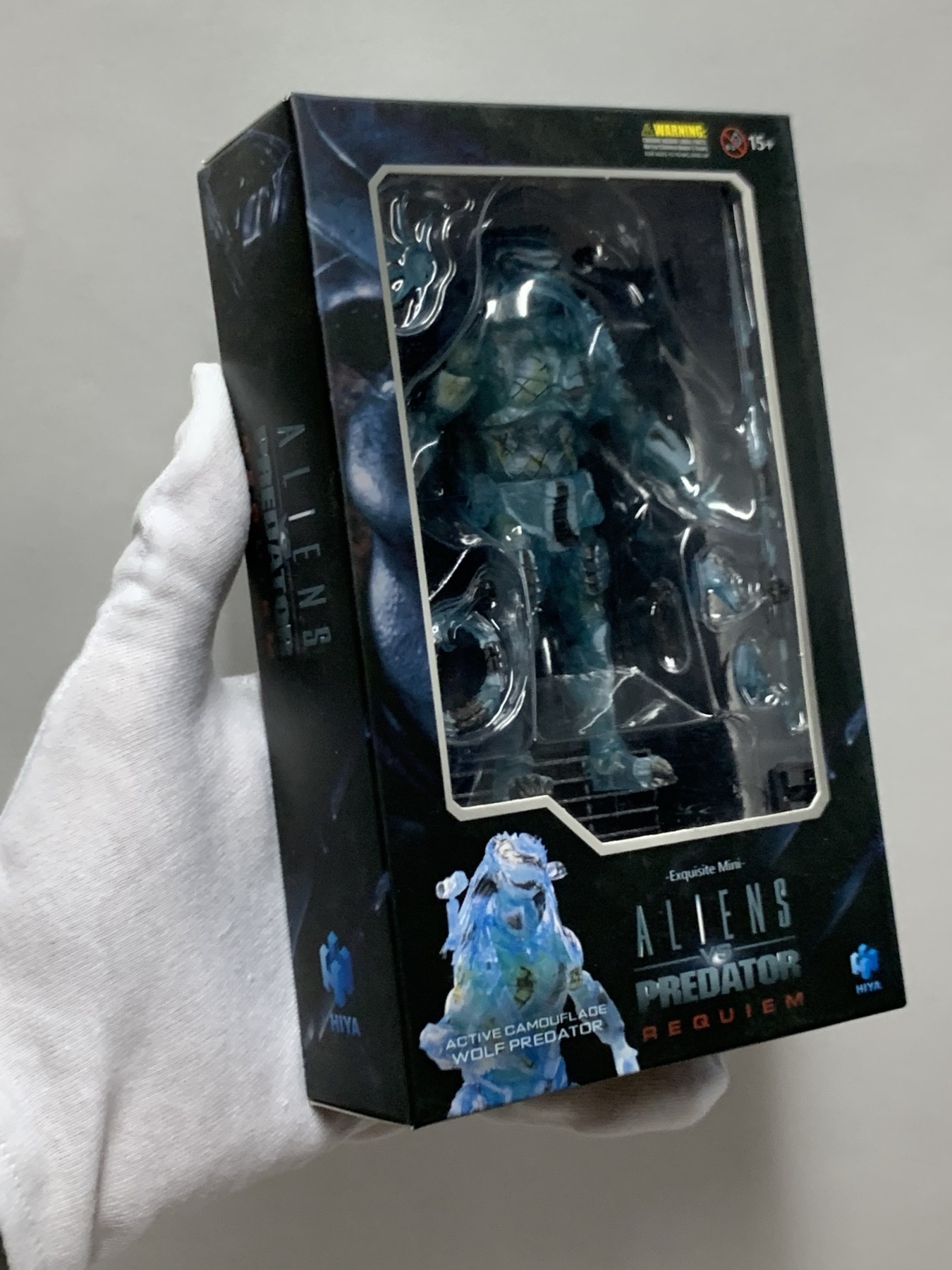 零元拍：Hiya海雅迷你系列 1/18异形大战铁血战士 半透明独狼铁血可动手办模型，全新无拆。 