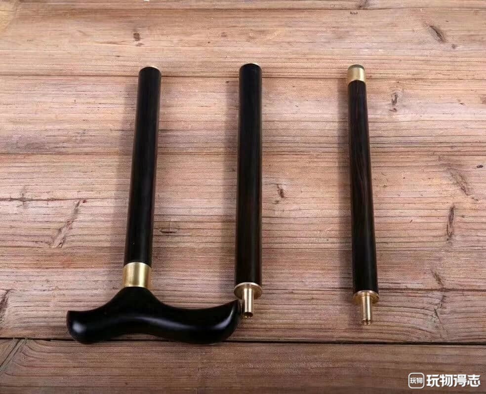 紫光檀可拆卸文明棍一支（两款任选一种）