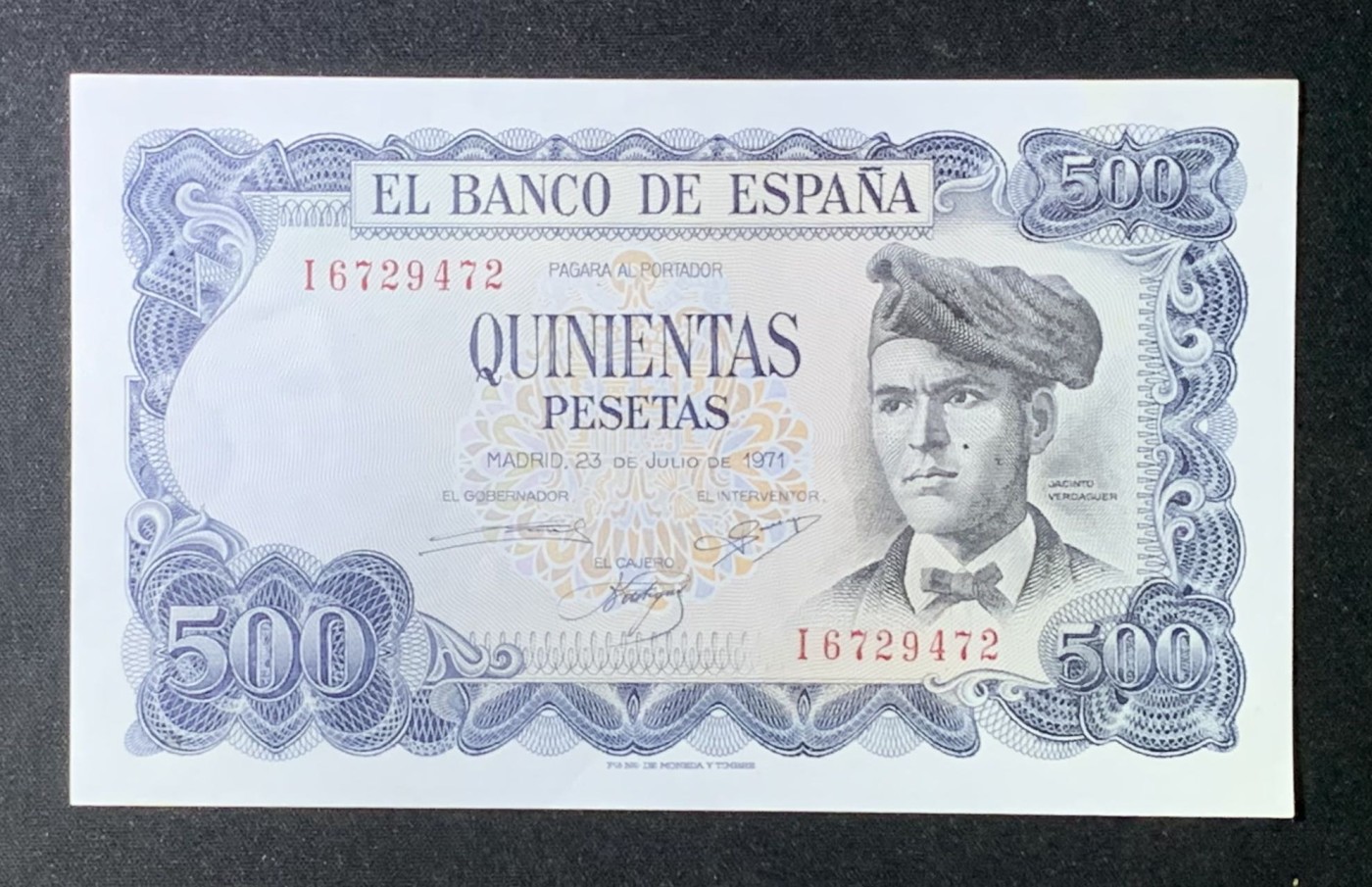 紫瑗钱币——第289期拍卖——纸币场 西班牙 1971年 (1973) 维达格尔 500比塞塔 UNC